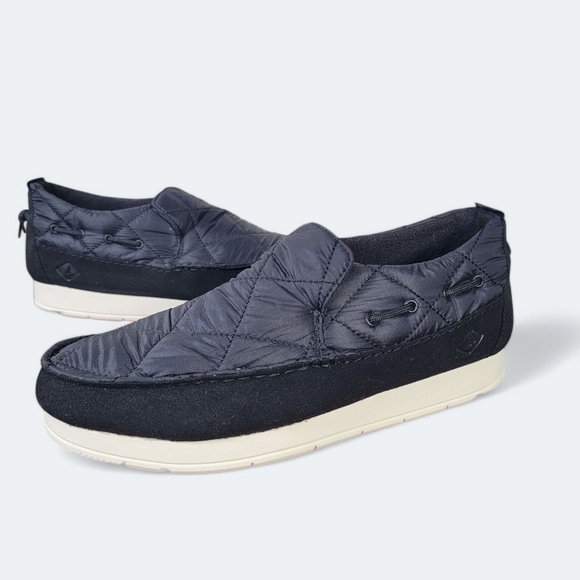 NEW Sperry Moc-Sider Nylon Black Quilted Slip-On Shoes Loafers Mens Size 9.5 - Picture 17 of 17